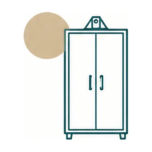 Schematic: Extra blocking and anchoring for tall cabinets