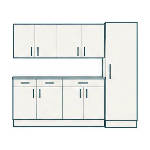 Schematic: Base, wall and tall cabinets