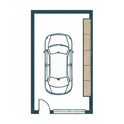 Schematic: One side wall of an older, tight two-car garage